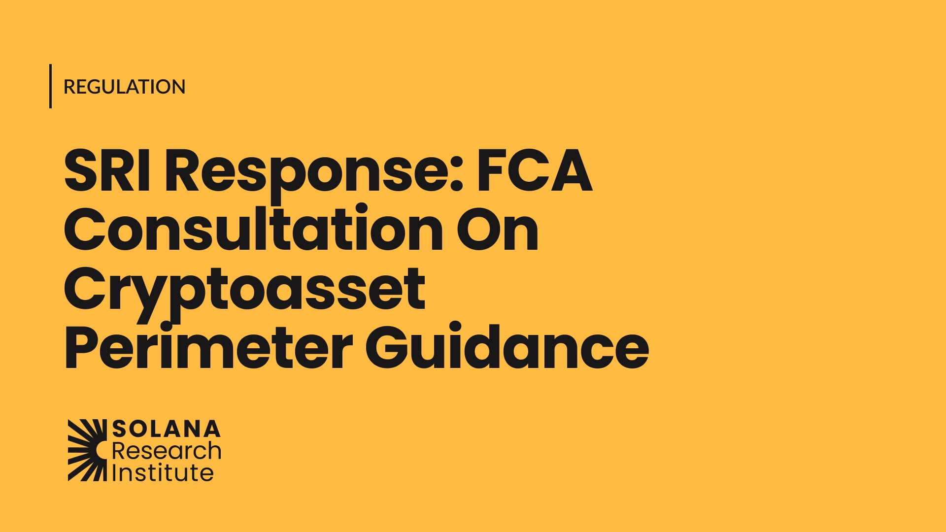 Cover: SRI Response — FCA Consultation on Cryptoasset Perimeter Guidance
