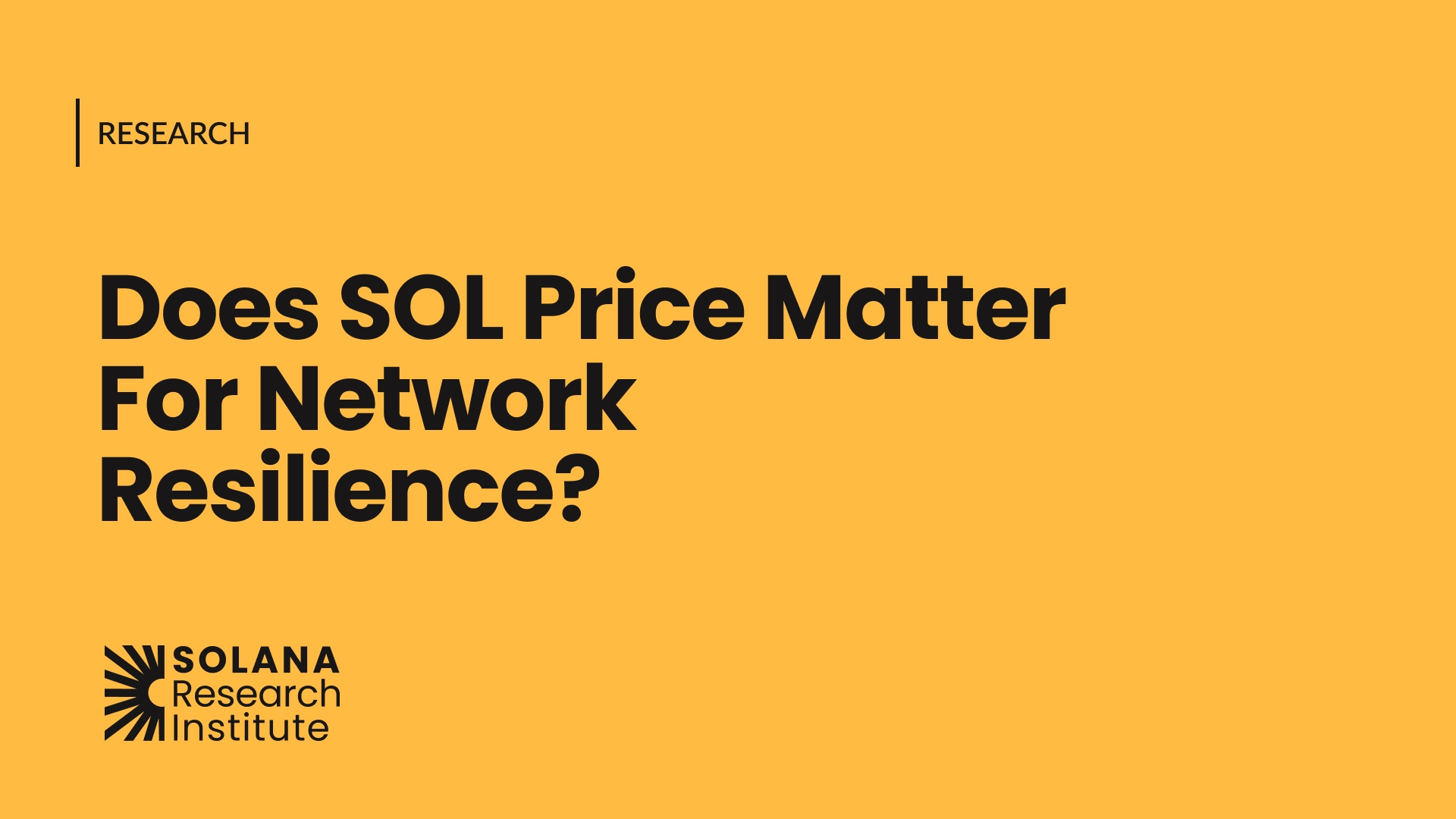 Does SOL Price Matter for Network Resilience?